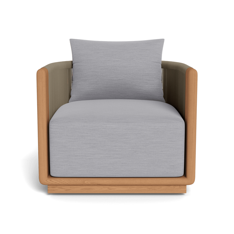 Palm Beach Teak Swivel Lounge Chair | Teak Natural, Panama Cloud, Rope Stone