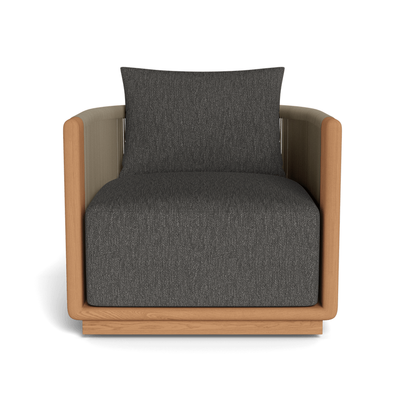 Palm Beach Teak Swivel Lounge Chair | Teak Natural, Pebble Smoke, Rope Stone