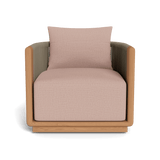 Palm Beach Teak Swivel Lounge Chair | Teak Natural, Stirling Powder, Rope Stone