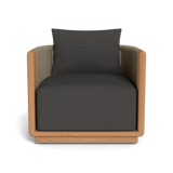 Palm Beach Teak Swivel Lounge Chair | Teak Natural, Stirling Shadow, Rope Stone