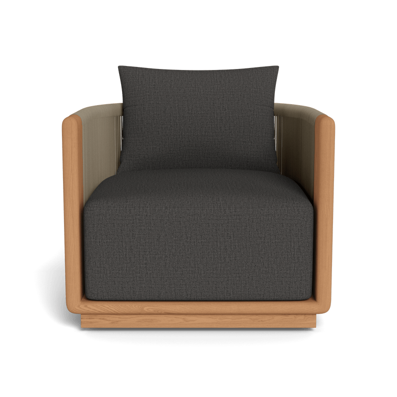 Palm Beach Teak Swivel Lounge Chair | Teak Natural, Stirling Shadow, Rope Stone