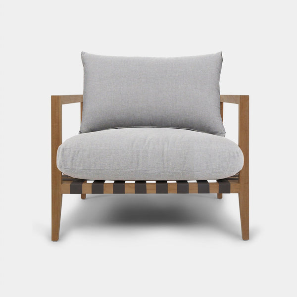 Pier Teak Lounge Chair | Teak Natural, Lisos Piedra, Strapping Taupe