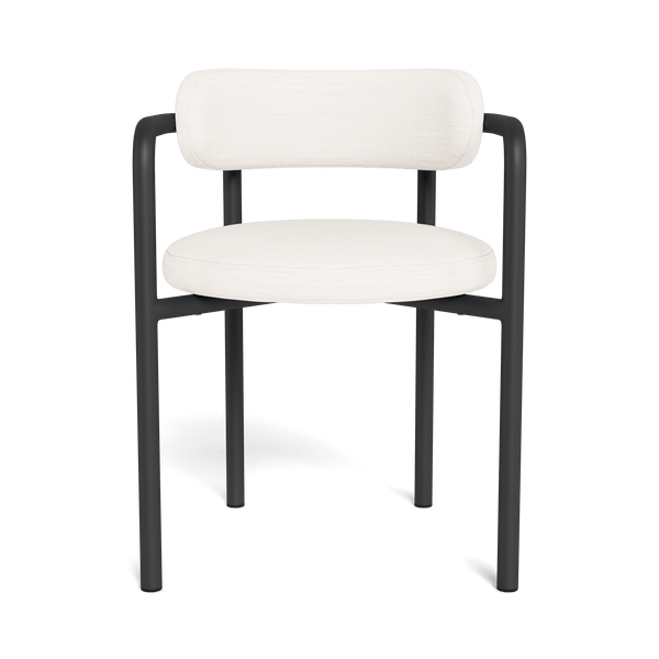 Porto Aluminum Dining Chair | Aluminum Asteroid, Panama Blanco,