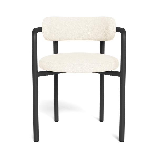 Porto Aluminum Dining Chair | Aluminum Asteroid, Riviera Ivory,