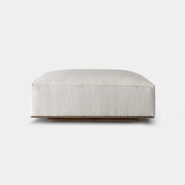 Santorini Ottoman | Oak Natural, Boucle Ivory,