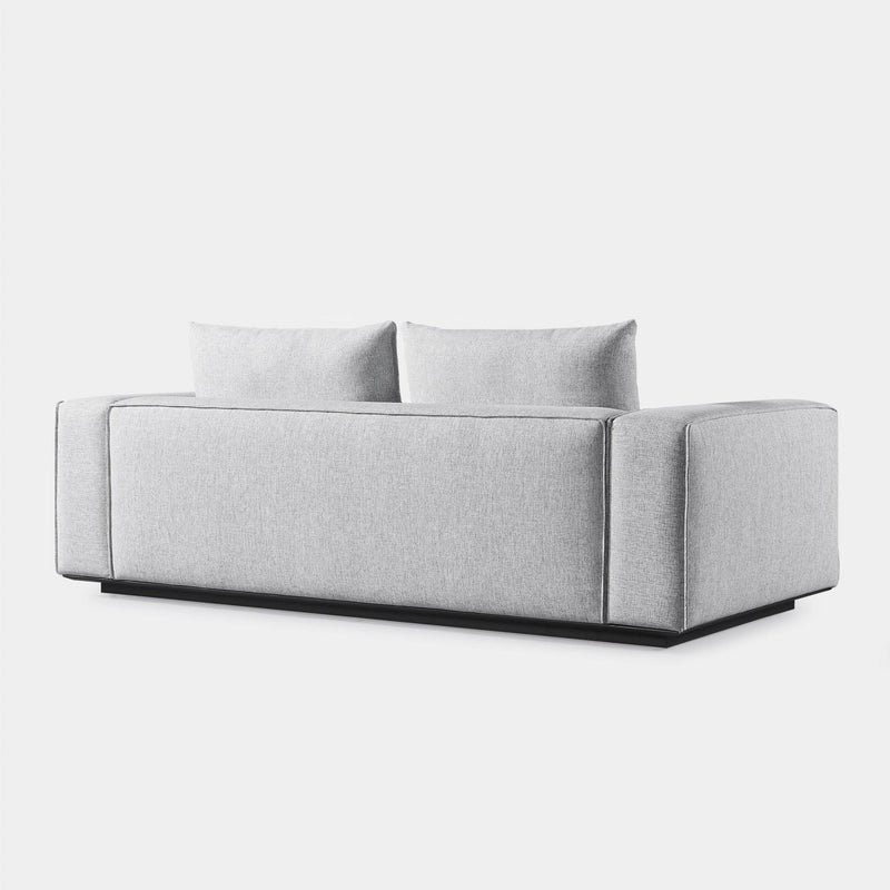 Santorini Outdoor 2 Seat Sofa | Aluminum Asteroid, Copacabana Sand,