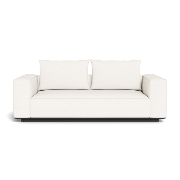 Santorini Outdoor 2 Seat Sofa | Aluminum Asteroid, Panama Blanco,