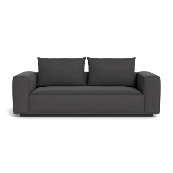 Santorini Outdoor 2 Seat Sofa | Aluminum Asteroid, Panama Grafito,