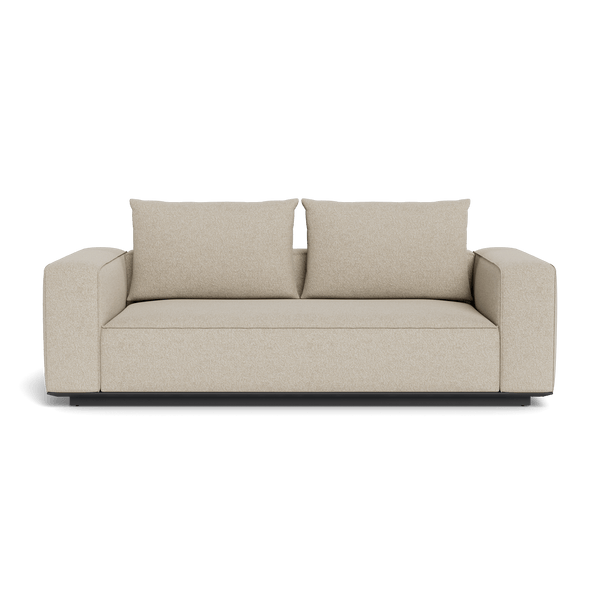 Santorini Outdoor 2 Seat Sofa | Aluminum Asteroid, Siesta Taupe,