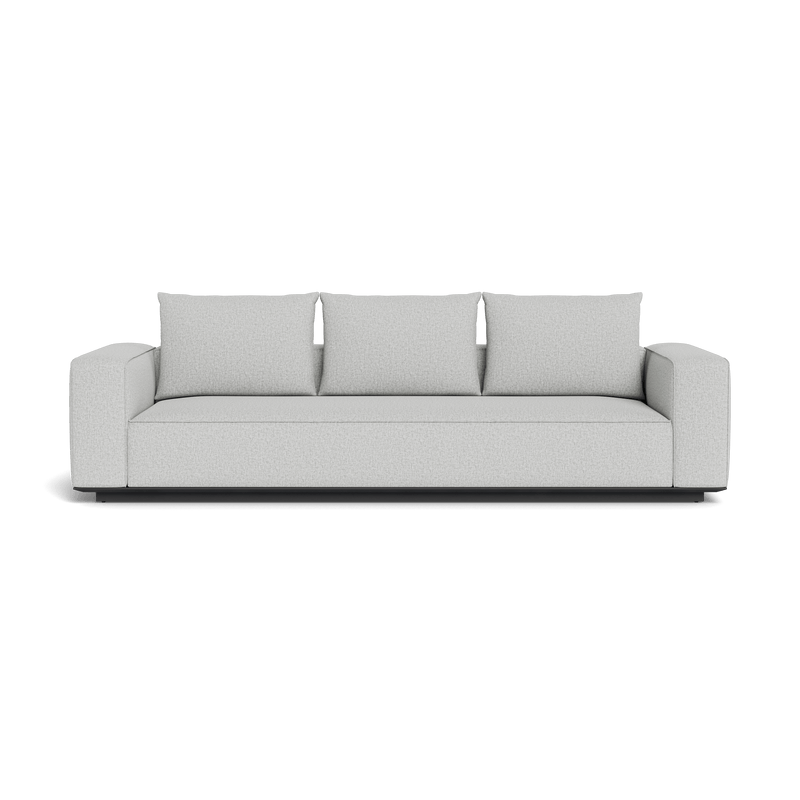 Santorini Outdoor 3 Seat Sofa | Aluminum Asteroid, Copacabana Sand,