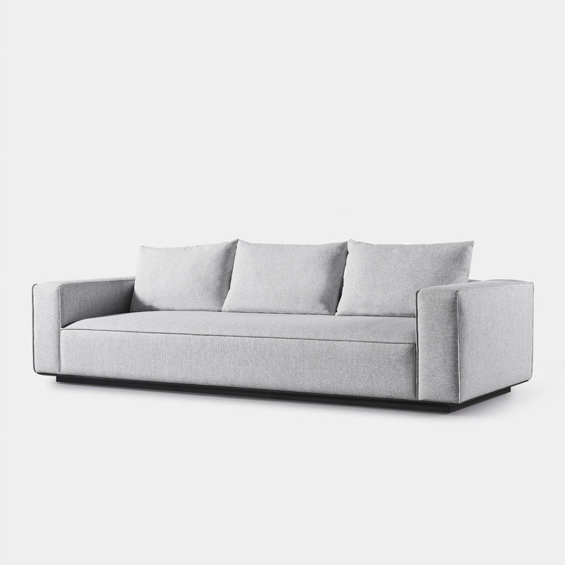 Santorini Outdoor 3 Seat Sofa | Aluminum Asteroid, Copacabana Sand,