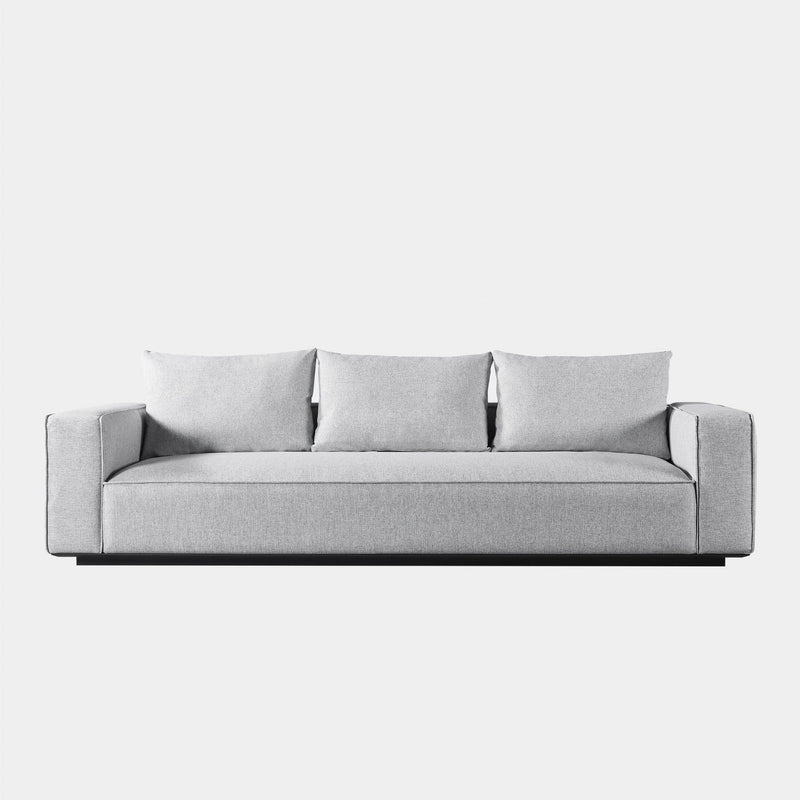 Santorini Outdoor 3 Seat Sofa | Aluminum Asteroid, Copacabana Sand,