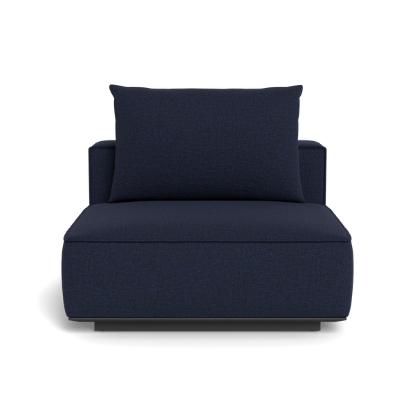 Santorini Outdoor Armless Single | Aluminum Asteroid, Siesta Indigo,
