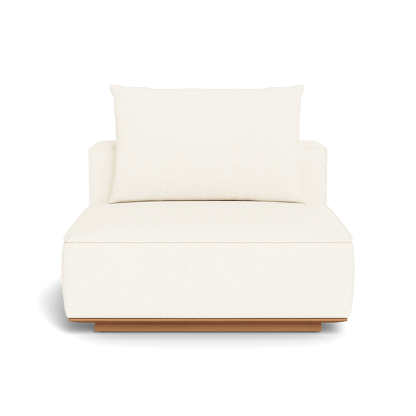 Santorini Outdoor Armless Single | Teak Natural, Riviera Ivory,