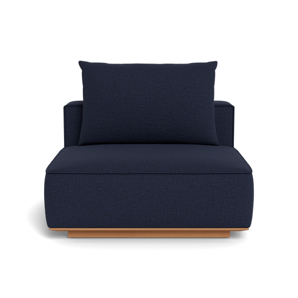 Santorini Outdoor Armless Single | Teak Natural, Siesta Indigo,