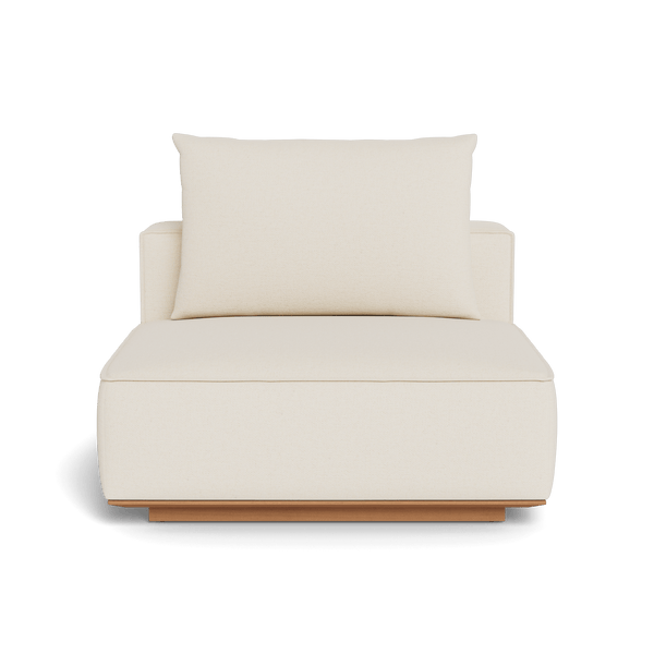 Santorini Outdoor Armless Single | Teak Natural, Siesta Ivory,