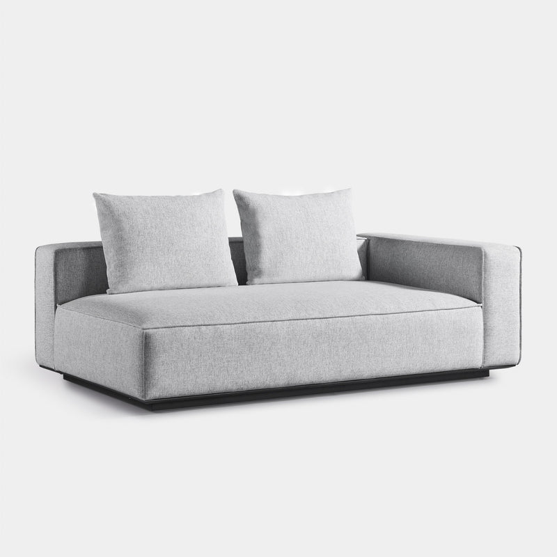 Santorini Outdoor Long Return Right | Aluminum Asteroid, Copacabana Sand,