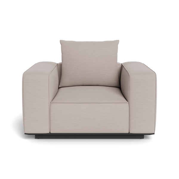 Santorini Outdoor Lounge Chair | Aluminum Asteroid, Panama Marble,