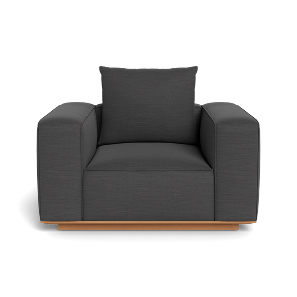 Santorini Outdoor Lounge Chair | Teak Natural, Panama Grafito,