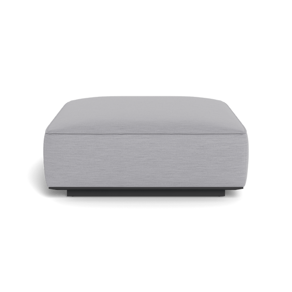 Santorini Outdoor Ottoman | Aluminum Asteroid, Panama Cloud,