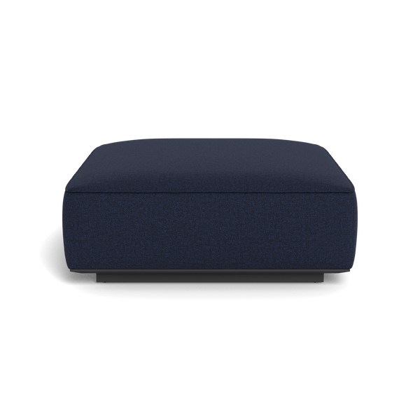 Santorini Outdoor Ottoman | Aluminum Asteroid, Siesta Indigo,