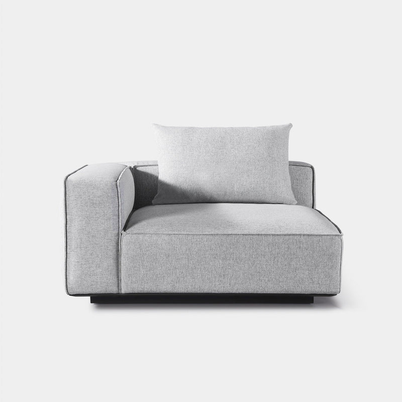 Santorini Outdoor Short Return Left | Aluminum Asteroid, Copacabana Sand,