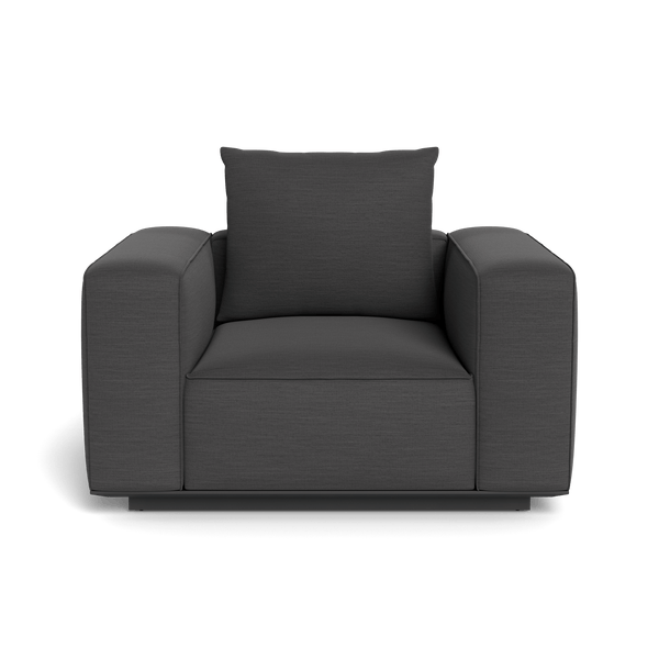 Santorini Outdoor Swivel Lounge Chair | Aluminum Asteroid, Panama Grafito,
