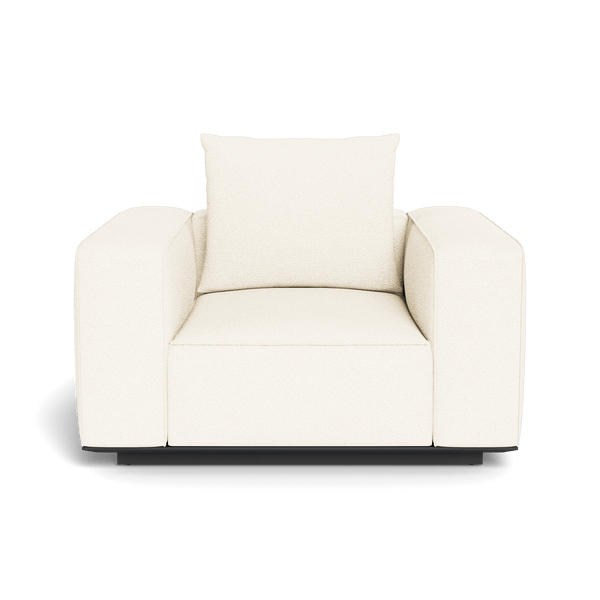 Santorini Outdoor Swivel Lounge Chair | Aluminum Asteroid, Riviera Ivory,