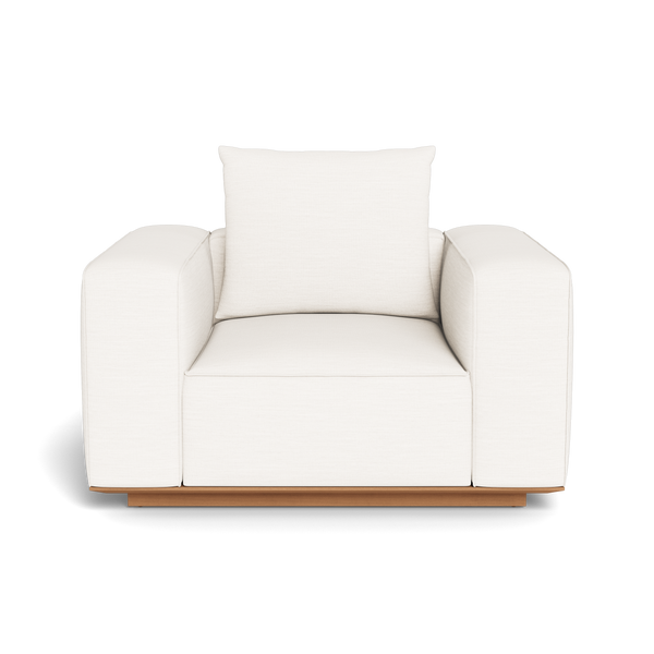 Santorini Outdoor Swivel Lounge Chair | Teak Natural, Panama Blanco,