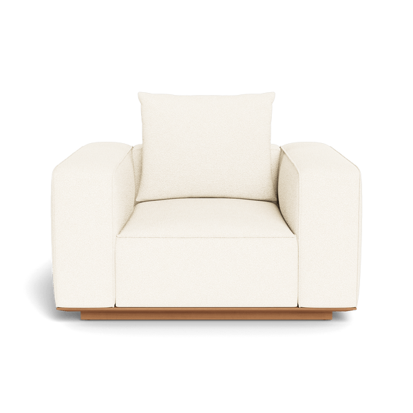 Santorini Outdoor Swivel Lounge Chair | Teak Natural, Riviera Ivory,