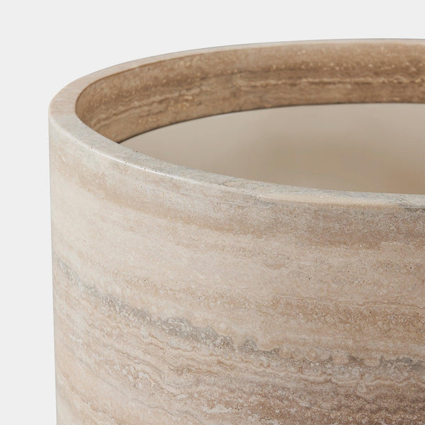 Stone Planter - 22" Round | Travertine Natural, ,