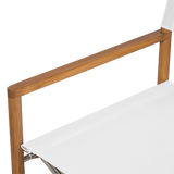Sydney Club Chair | High Gloss Teak, Sorrento Stripe Sky, No Welt