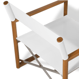 Sydney Club Chair | High Gloss Teak, Sorrento Stripe Sky, No Welt
