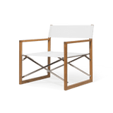 Sydney Club Chair | High Gloss Teak, Sorrento Stripe Sky, No Welt