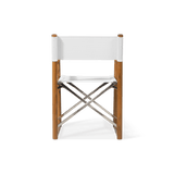 Sydney Dining Chair | High Gloss Teak, Sorrento Stripe Sky, No Welt