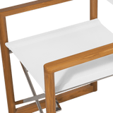 Sydney Dining Chair | High Gloss Teak, Sorrento Stripe Sky, No Welt