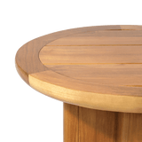Sydney Slatted Round Side Table | High Gloss Teak, ,