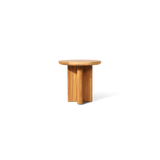 Sydney Slatted Round Side Table | High Gloss Teak, ,