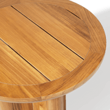 Sydney Slatted Round Side Table | High Gloss Teak, ,