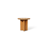 Sydney Slatted Round Side Table | High Gloss Teak, ,