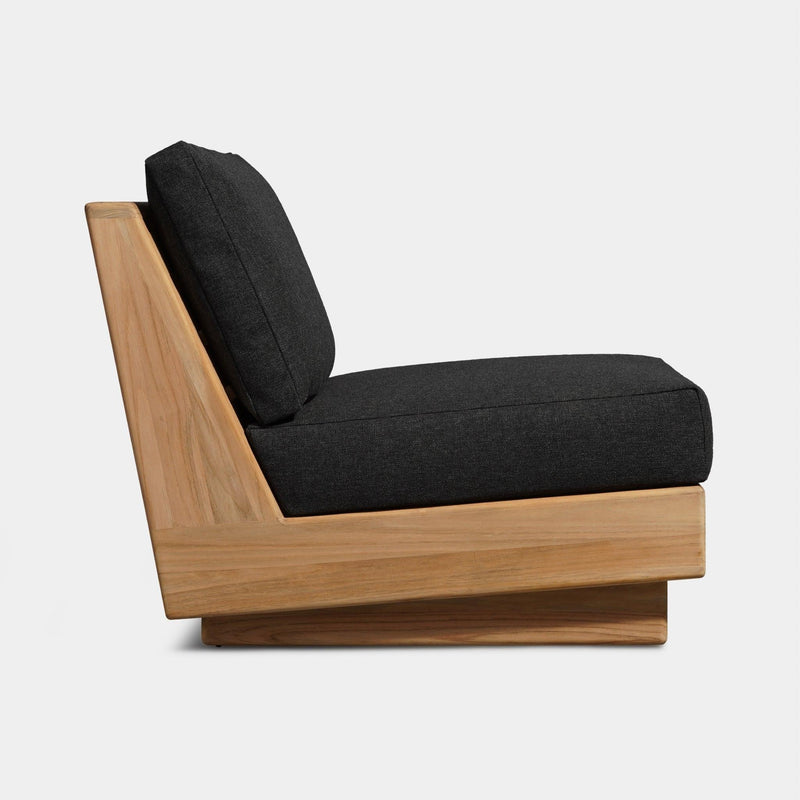 Tulum Armless Lounge Chair | Teak Natural, Panama Grafito,