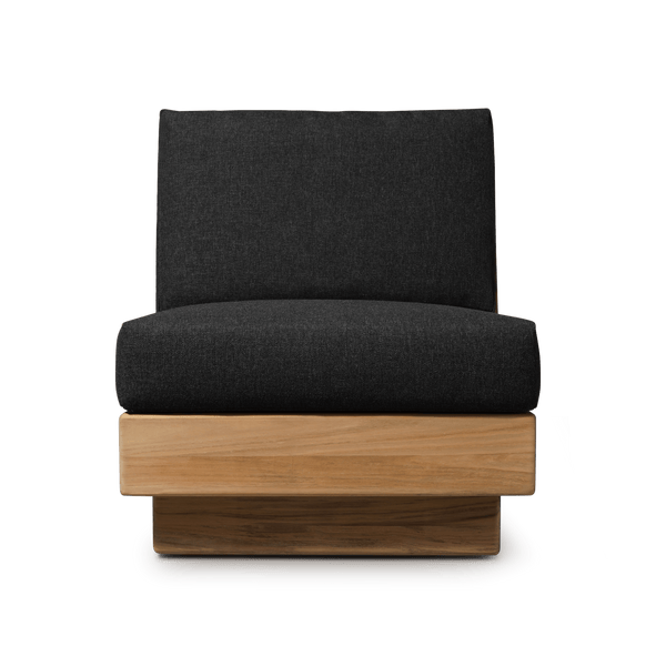 Tulum Armless Lounge Chair | Teak Natural, Panama Grafito,