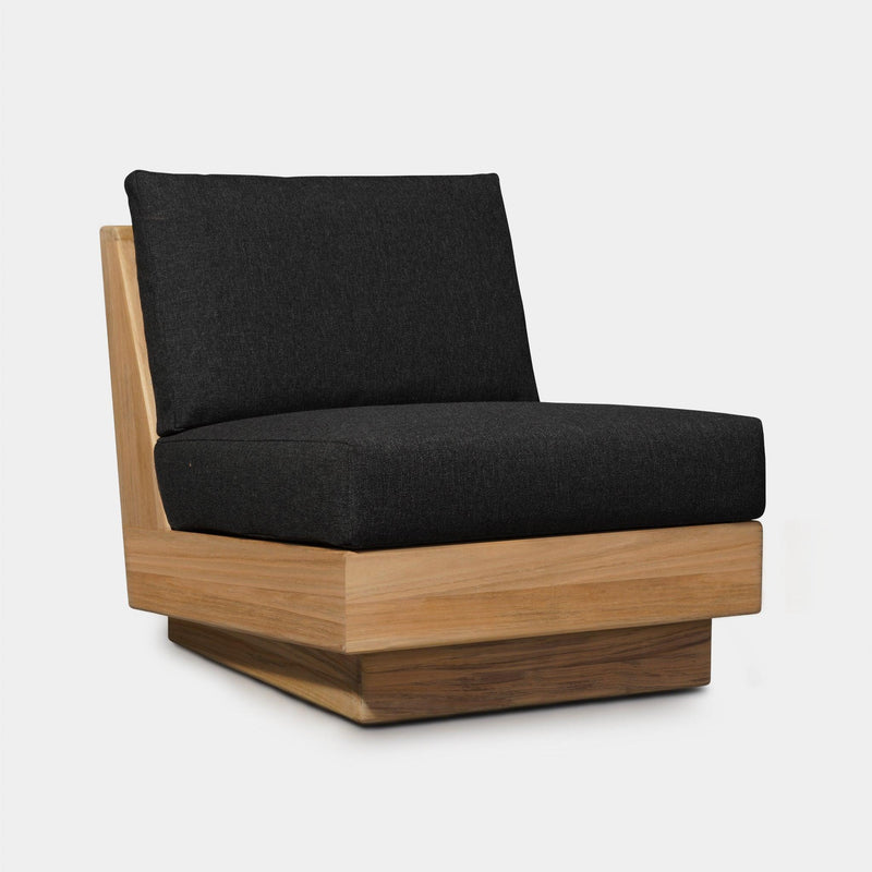 Tulum Armless Lounge Chair | Teak Natural, Panama Grafito,