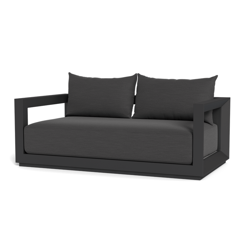 Vaucluse 2 Seat Sofa | Aluminum Asteroid, Panama Grafito, Batyline Silver