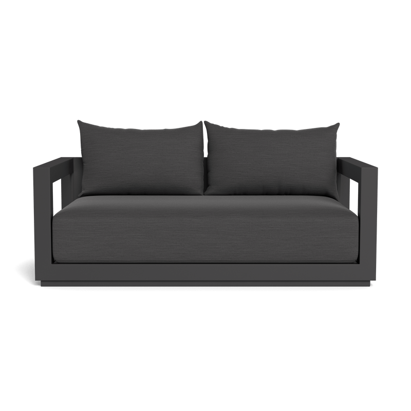 Vaucluse 2 Seat Sofa | Aluminum Asteroid, Panama Grafito, Batyline Silver