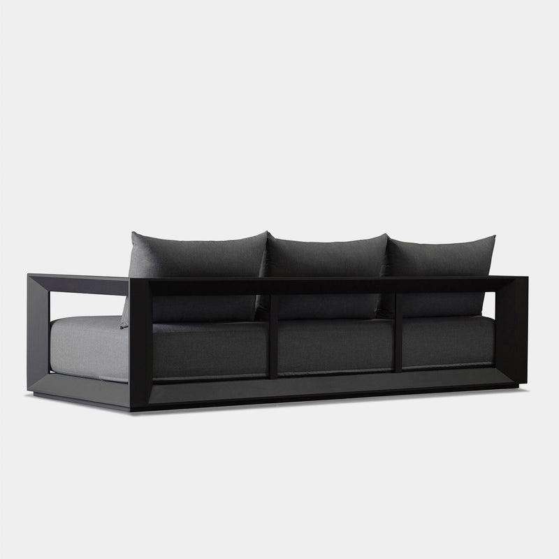 Vaucluse 3 Seat Sofa | Aluminum Asteroid, Panama Grafito, Batyline Silver