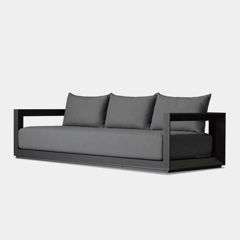 Vaucluse 3 Seat Sofa | Aluminum Asteroid, Panama Grafito, Batyline Silver