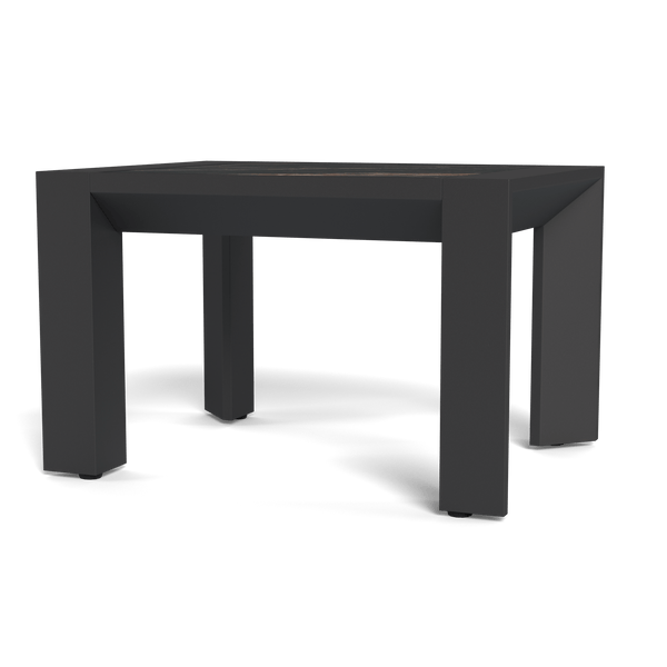 Vaucluse Side Table | Aluminum Asteroid, Laminam Noir,