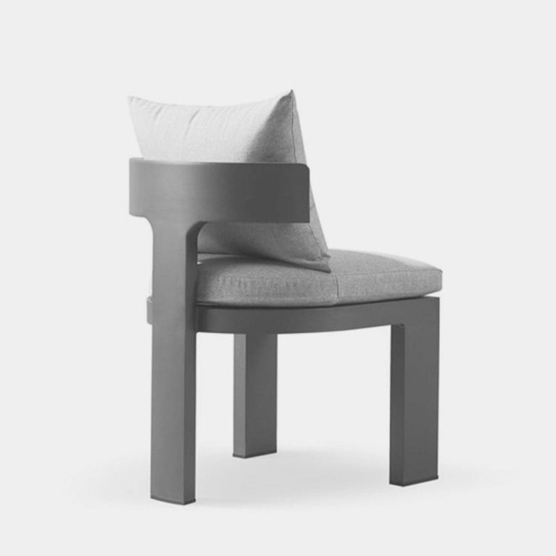 Victoria Armless Dining Chair | Aluminum Asteroid, Panama Grafito,