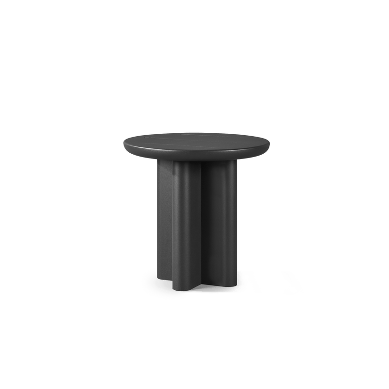 Victoria Round Slatted Side Table | Aluminum Asteroid, ,